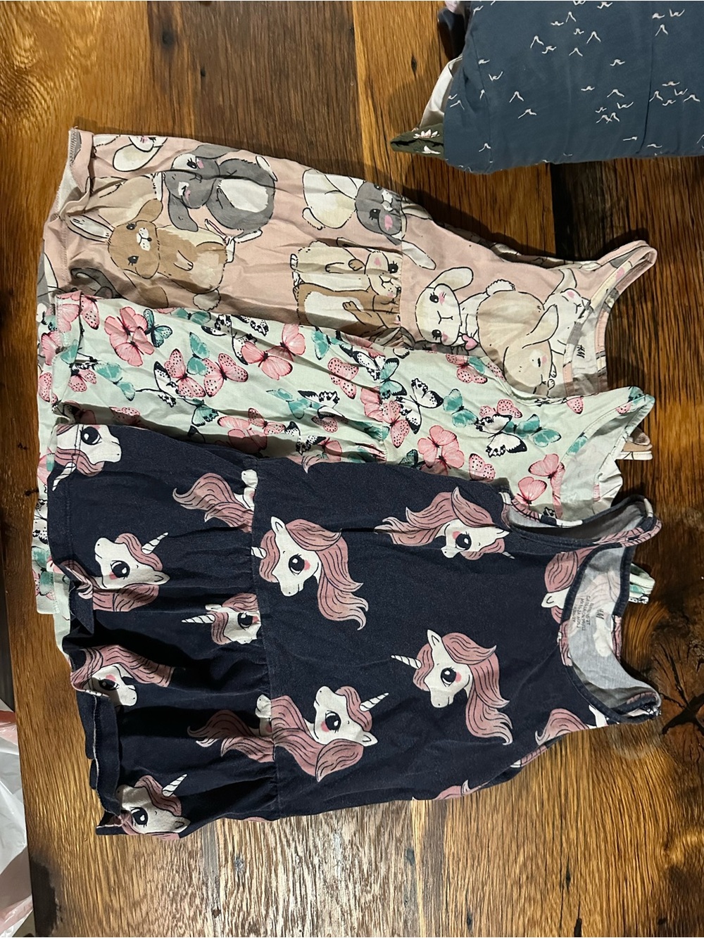 H&M Navy Unicorn Print Dress with Pink Accents